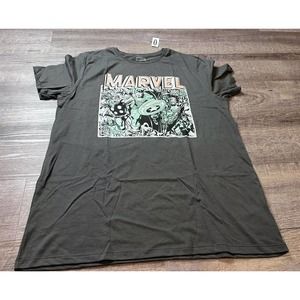 Marvel Legends Mens Tshirt size XL Short Sleeve Gray with Teal design N5